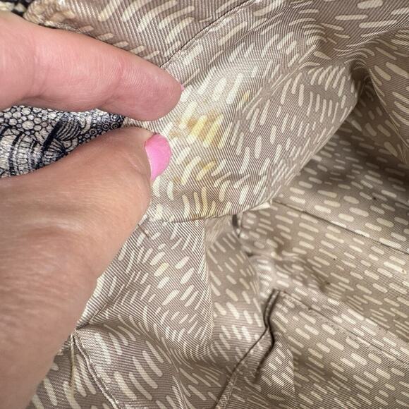 Sakroots Metro 2 Handle Tote Bag Navy and White Durable Purse Coated Canvas Bag - Picture 5 of 16